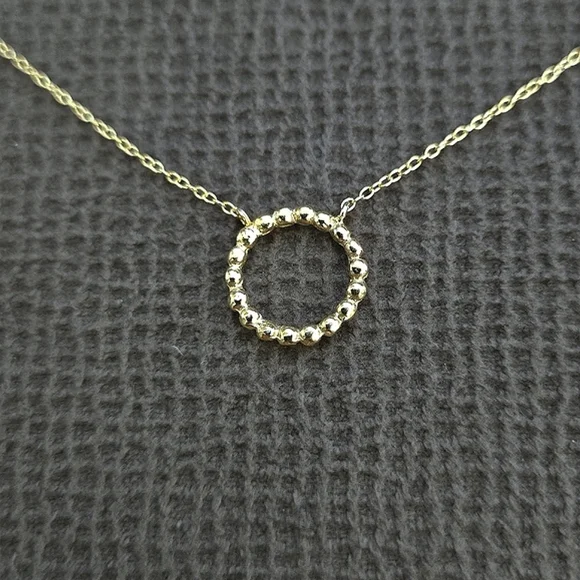 MESH Stationary Open Circle⭕️ Necklace - Picture 4 of 16